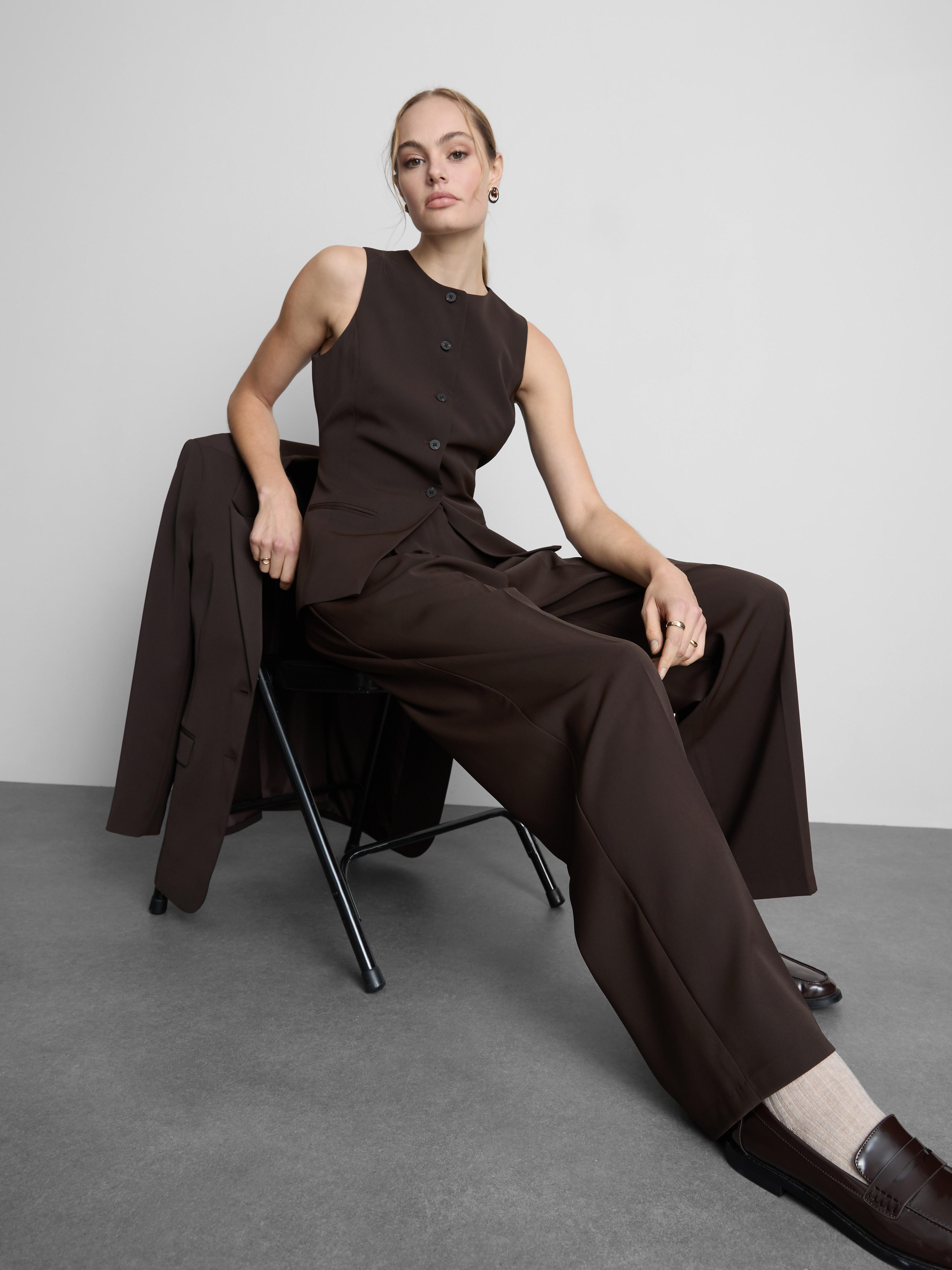 Lila Straight Leg Trousers — Chocolate