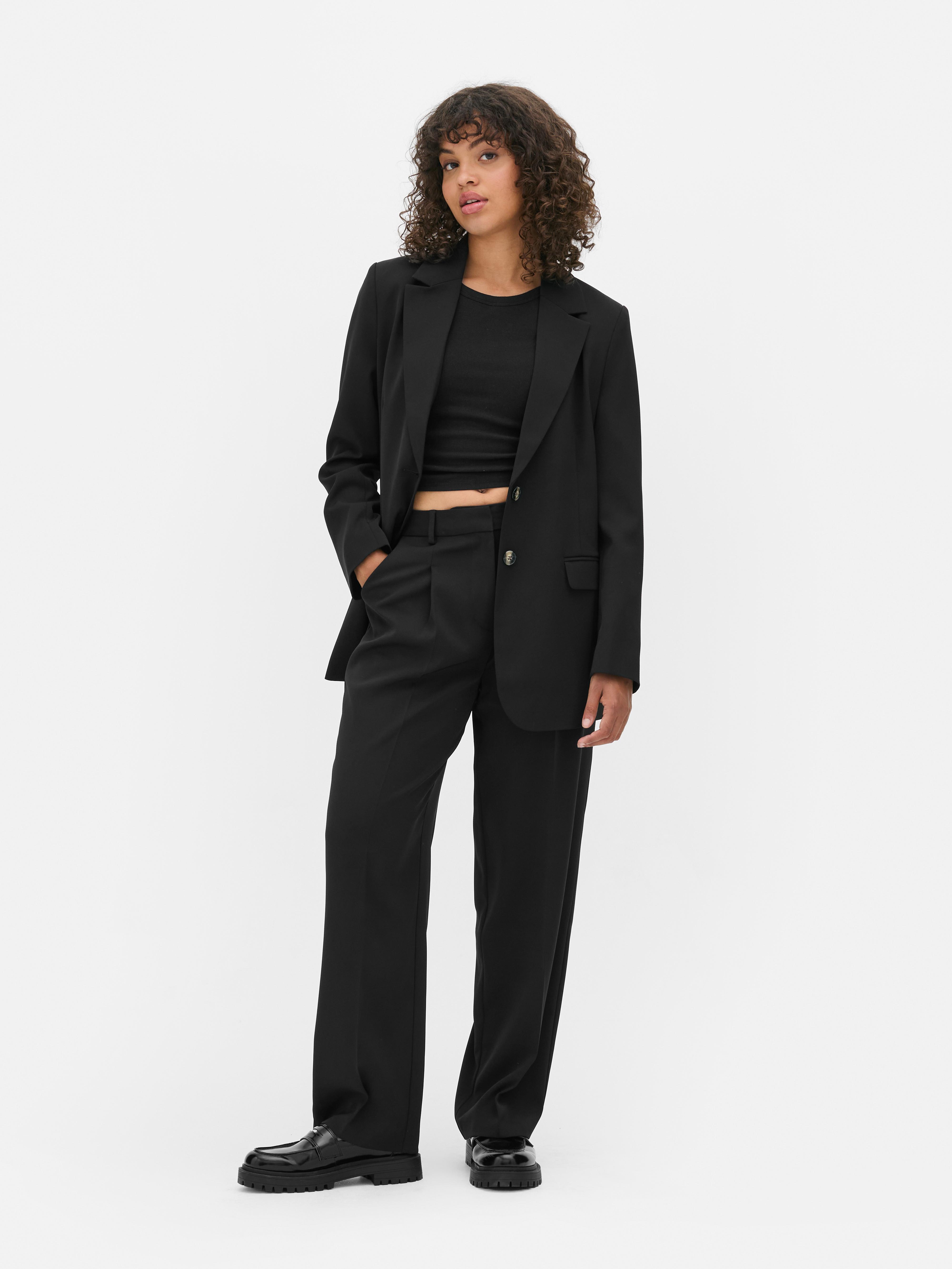Lila Straight Leg Trousers — Black