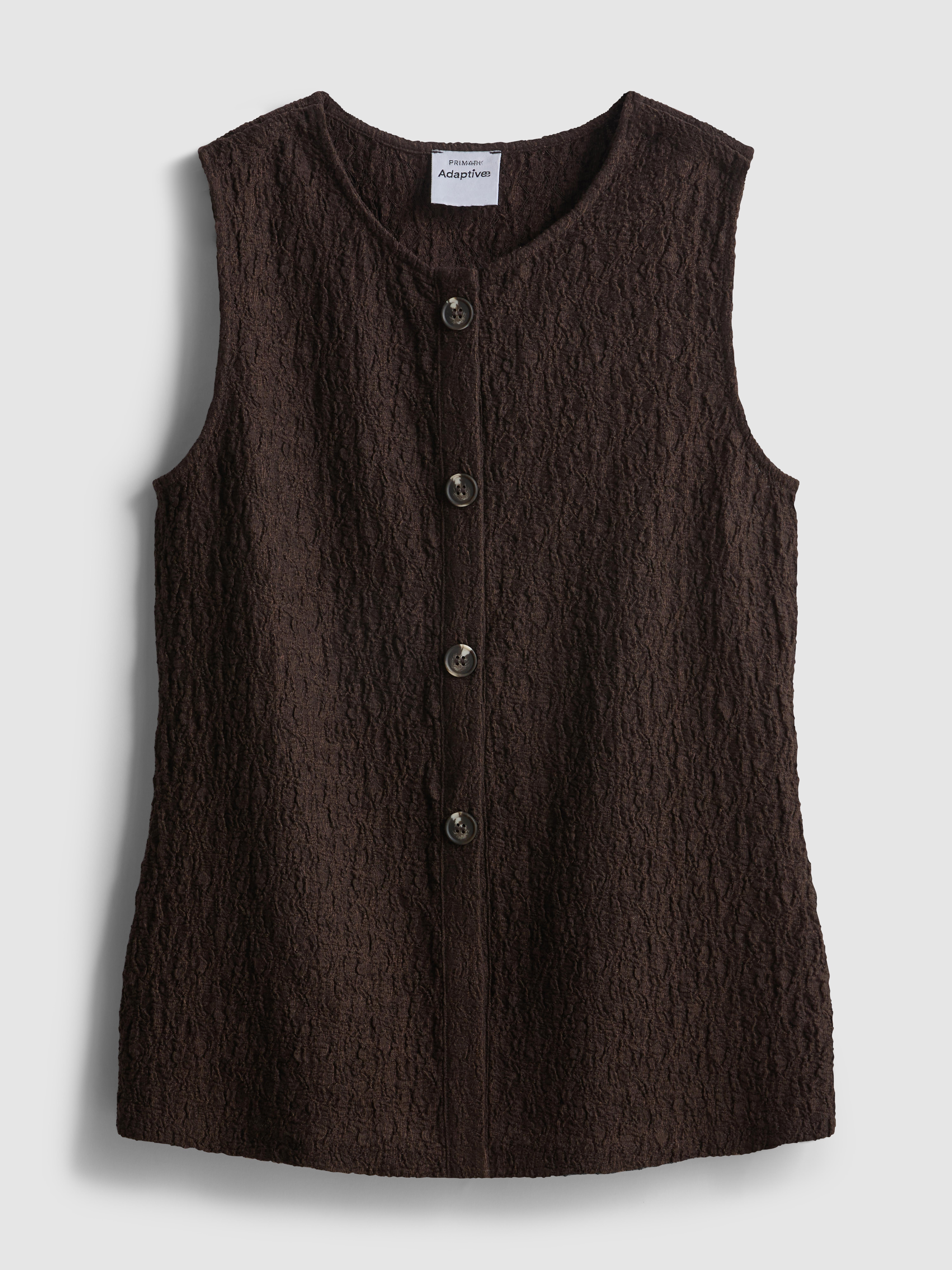 Adaptive Crinkle Waistcoat — Brown