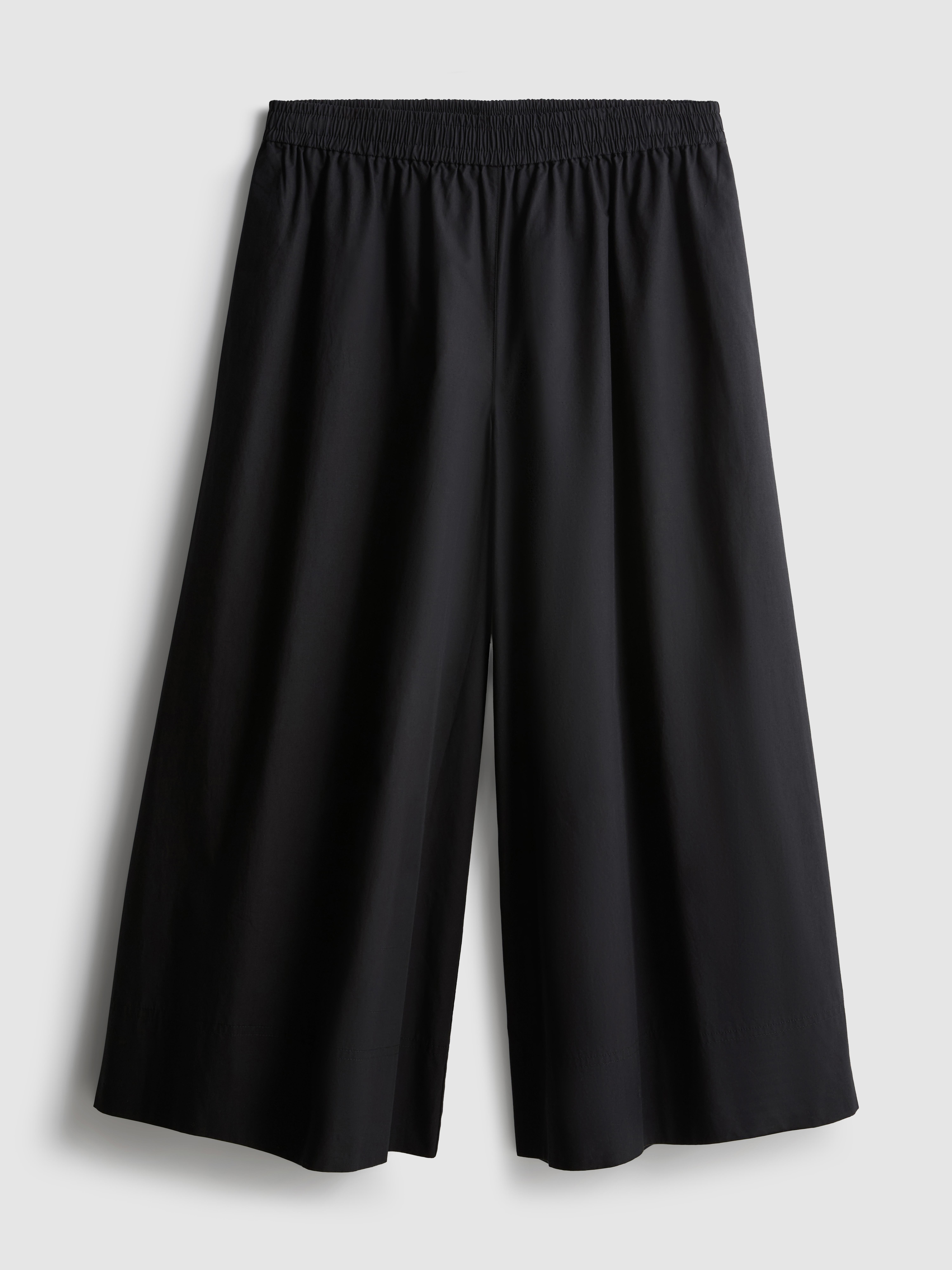 Cotton Paper Touch Culottes — Black