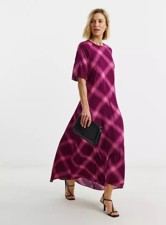 JD WILLIAMS Short Sleeve Care Free Maxi Dress 32 — Multi Coloured