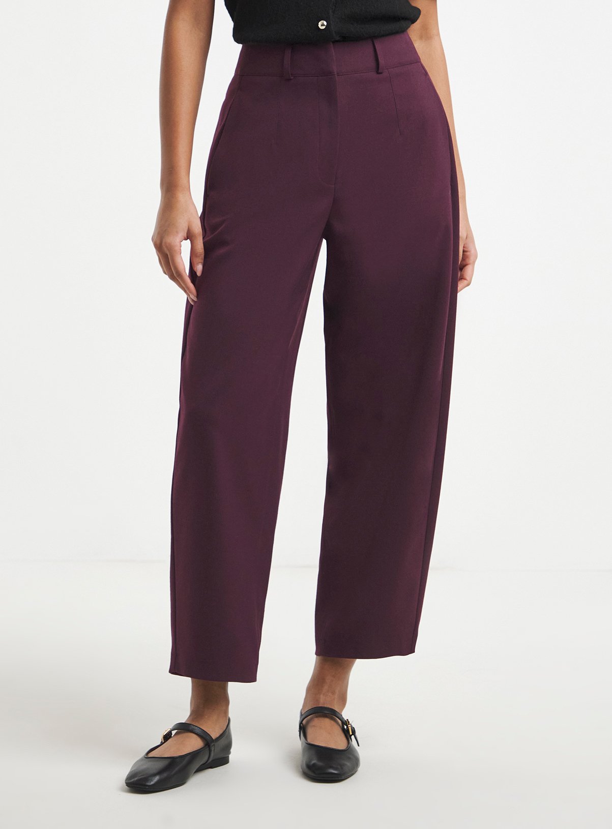 SIMPLY BE Twill Barrel Leg Trouser — Purple