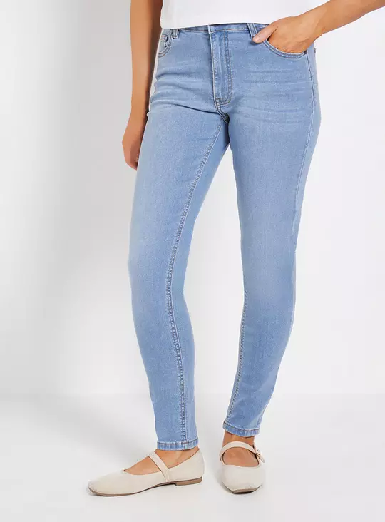DOROTHY PERKINS Comfort Stretch Skinny Jeans — Light Denim